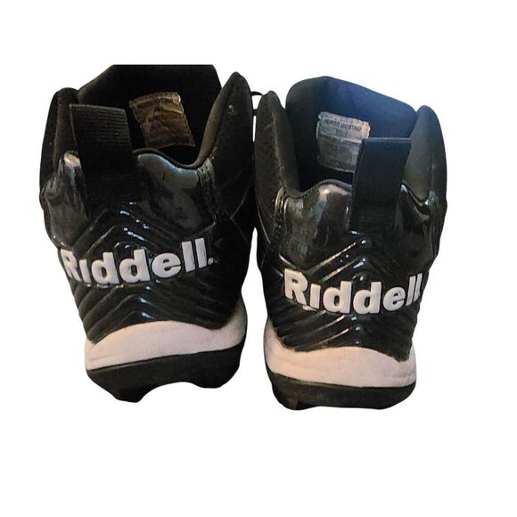 Riddell Heater Mid Strap Football Cleat Black White Kids Youth Size 2 - Picture 13 of 14
